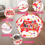 Cat Ball Pit for Cats, Include 226 Pcs Interactive Cat Toy for Indoor Kittens, Cat Enrichment Toys for Bored Indoor Cats Self Play Kitty Toys Bundle Pack Entertainment (Red)