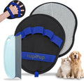 2 PCS Pet Hair Removal Glove, Magic Brush Electrostatic Mitt for Dogs & Cats, Reusable Grooming Gloves - Dog Hair Remover Tool with 5-Finger Design for Couch, Carpet, Clothing & Car Seat(Blue)