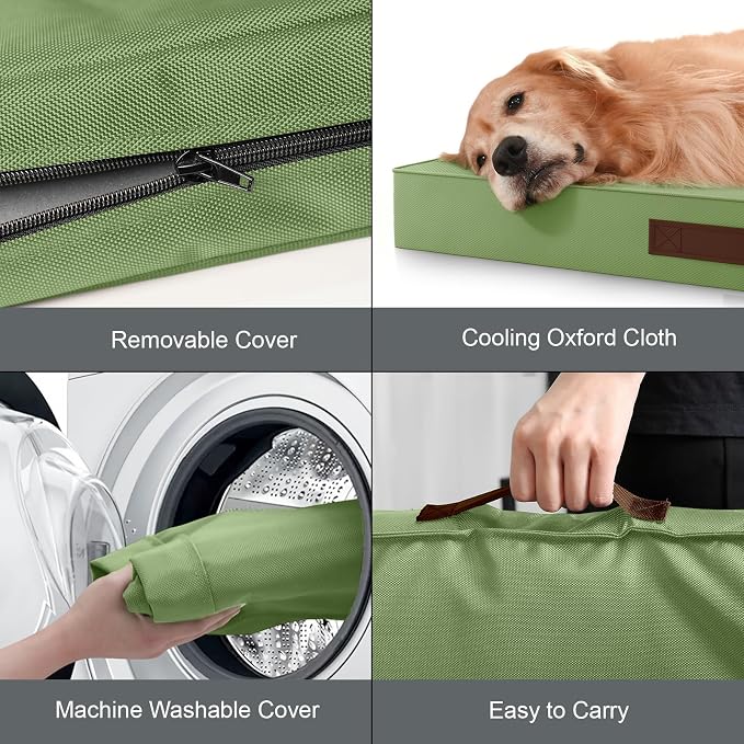 Outdoor Waterproof Orthopedic Dog Bed for Medium Size Dogs | Egg Crate Foam for Joint Support, Fits 36x23 Crates, TPU Waterproof Layer, Machine Washable 1680D Oxford Cover, Up to 50 lbs