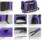 Henkelion Pet Carrier for Small Medium Cats Dogs Puppies up to 15 Lbs, Airline Approved Small Dog Carrier Soft Sided, Collapsible Travel Puppy Carrier - Purple