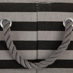 Bone Dry Pet Storage Collection Striped Paw Patch Bin, Black, Small Rectangle