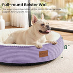 Love's cabin Round Donut Cat and Dog Cushion Bed, 30in Pet Bed for Medium or Large Dogs, Anti-Slip & Water-Resistant Bottom, Soft Durable Fabric Pet Beds, Washable Calming Cat Bed, Violet
