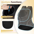 WOYYHO Pet Dog Carrier Backpack, Ventilated Small Dog Front Backpack | Small Dog Front Backpack, with Adjustable Straps, Safety Belt, Storage Pockets, for Travel Hiking Outdoor, Solid Black, M