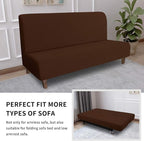 Easy-Going 100% Waterproof Futon Cover, Stretch Futon Slipcover Medium | Dual Waterproof Armless Futon Couch Cover, Leakproof Sofa Bed Furniture Protector for Kids Pets Dog Cat, Coffee