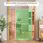 Jekriuet 57" Extra Tall Pet Gate, 27.5"-38.5" Wide, White | Dog Cat Gate for Doorways Hallways Stairs,Pressure Mounted 1.18" Ultra Narrow Gap No Drilling One-Handed Auto-Close