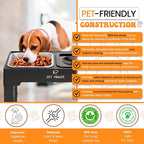 Elevated Dog Bowls, Raised Dog Bowl Stand with 4 Adjustable Heights, Stainless Steel Food Bowl & No-Spill Water Bowl – Dog Bowls Elevated for Small, Medium & Large Dogs