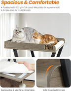Modern Wood Cat Tree Tower for Indoor Cats Large Adult 67-in Tall | Heavy Duty XL Stable Wooden Cat Condo House Furniture with Multi-Level Spacious Perch Scratching Board Soft Washable Pads