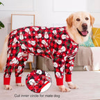 Dog Recovery Suit After Surgery Female Male, Medium Large Dog Neuter Shirt Cone Alternatives Prevent Licking Surgical Onesies (Xmas Snowman, 3XL)