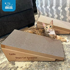 Best Pet Supplies Catify Cat Scratcher Pads - Slope, 2-Pack | Corrugated Cardboard, Double Sided Cat Scratching Pad, Indoor Furniture Protector, Durable, For Kittens and Cats,