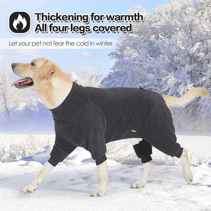 Fleece Dog Sweater for Small Medium Large Dog for Run Walk Sleep Winter Jacket & Windproof Clothes Coat XS Grey