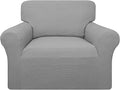 Easy-Going 100% Waterproof Chair Couch Cover, Stretch Jacquard Sofa Cover | Dual Waterproof Sofa Slipcover, Leakproof Furniture Protector for Kids, Pets, Dog and Cat (Chair, Light Gray)