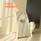 PETKARAY Cat Scratcher, Sisal Cat Scratch Pad, Curved Scratching Board for Indoor Kitty, Floor Mounted Scratcher with Mouse Toy Catnip