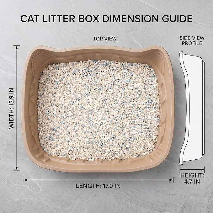 Disposable Cat Litter Box Kit Large, 6 Pack with Tofu Litter | 95% Bamboo Fiber, Ready-to-Use Solution, Odor Control, No Liners, No Scrubbing, Leak-Resistant, Travel & Multi-Cat Households