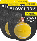 Playology Dog Toys | Squeaky Chew Ball for Dogs, Value 2-Pack | Chicken Scented Medium Dog Balls | Bouncy Floating Chew Toys for Fetch