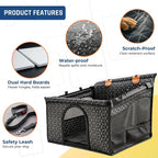 Dog Car Seat for Large Medium Dogs, Back Seat Extender for Pets with Hard Bottom, Waterproof Dog Seat Cover with 3 Mesh Windows, Removable Fleece Mat for Cars SUVs Trucks