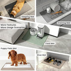 Cat Litter Mat Large Litter Box Mat, 31.5x23.6 Beige, Premium BPA-Free Silicone Rubber Kitty Litter Mat for Litter Box, High Edge Scatter Control Non-Slip Waterproof Litter Trapping Mat