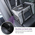 Wakytu Dog Carriers for Small Dogs, Cat Carrier Travel, Expandable, Collapsible, 900D High Density Oxford Cloth, Wear-Resisting, Anti Tearing, Reflective Tape,Safety Lock Zipper | Collapsible, 900D High Density Oxford Cloth, Wear-Resisting, Anti Tearin...