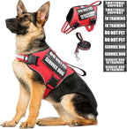Service Dog Vest Harness and Leash Set+10 Patches,No Pull&Adjustable Reflective Dog Harness with Soft Padded Handle for Training/Everyday,Fit Small/Medium/Large/Extra-Large Dogs(Red XL) | No Pull&Adjustable Reflective Service Dog Harness Large Sized,Do...