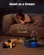 Cat Water Fountain for Cats Inside: Pet Water Fountain - Auto Cat Drinking Fountain - Faucet Kitty Water Dispenser with LED Light - Silent Water Bowls for Small Animal - 2.4L Waterer with 9 Filters