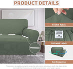 Easy-Going 100% Waterproof Oversized Loveseat Cover, Couch Cover for Sofa | Dual Waterproof Sofa Cover, Stretch Jacquard Sofa Slipcover, Leakproof Furniture Protector for Kids Pets Dog, Grayish Green