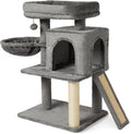 Amazon Basics Indoor Cat & Kittens Multi-Level Climbing Activity Tower with Scratching Posts, 2 Condos, FSC Certified, M - 30"(76.2cm) H, Grey