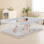 Hiaksedt Baby Playpen 74x50 Inch, Play Pens for Babies and Toddlers | Baby Fence Play Yards for Indoor & Outdoor with Breathable Mesh Anti-Fall Playpen (74"x50")