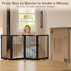 32" Extra Tall Free Standing Dog Gate Indoor, Foldable Pet Gate | for Doorways Stairs, 4-Panel Dog Fence with Support Feet for Stability, Folding Puppy Gate Easy to Carry No Drilling 72"x32"