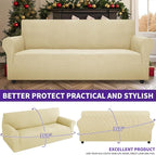 ZNSAYOTX Stretch Oversized Couch Cover Universal Sofa Covers for Living Room Dogs Pet Furniture Protector Spandex Extra Large Sofa Slipcovers with Anti Slip Foam Sticks (Beige, XL Sofa)