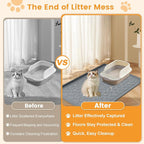 Cat Litter Mat, Extra Large 40"x28" Silicone Mat for Litter Box, Waterproof & Non-Slip Rubber Mat with Lip, Litter Trapping & Scatter Control, Soft on Cat Paws, Urine-Proof Floor Protector