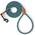 Mile High Life Thin Small Dog Leash with Genuine Leather Connection | Rope Leash, Heavy Duty 360° Swivel Metal Clasp, for Small Medium & Large Dogs (Green, 48 Inch)