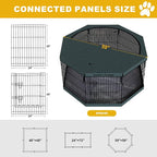 Dog Playpen with Top Cover and Bottom Pad,Foldable Playpen,8 Panels 30" H | Metal Puppy Play Pen,with Door for Indoor Outdoor,Pet Exercise Fence for Small Medium Animals