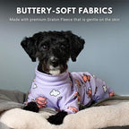 Spark Paws Dog Pajama, Dog Recovery Suit Male, Onesie, Ultra-Soft and 4-Way Stretch, for Small Medium and Large Breeds - When Pigs Fly - Purple - 5XL