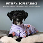 Spark Paws Dog Pajama, Dog Recovery Suit Male, Onesie, Ultra-Soft and 4-Way Stretch, for Small Medium and Large Breeds - When Pigs Fly - Purple - 3XL