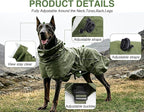 Skmeditec Dog Raincoat with Hood, Waterproof Puppy Rain Coat, Windproof Breathable Jacket with Mesh Lining, Outdoor Hiking Shell Coat for Small Medium Large Sized Dogs (Green, L)