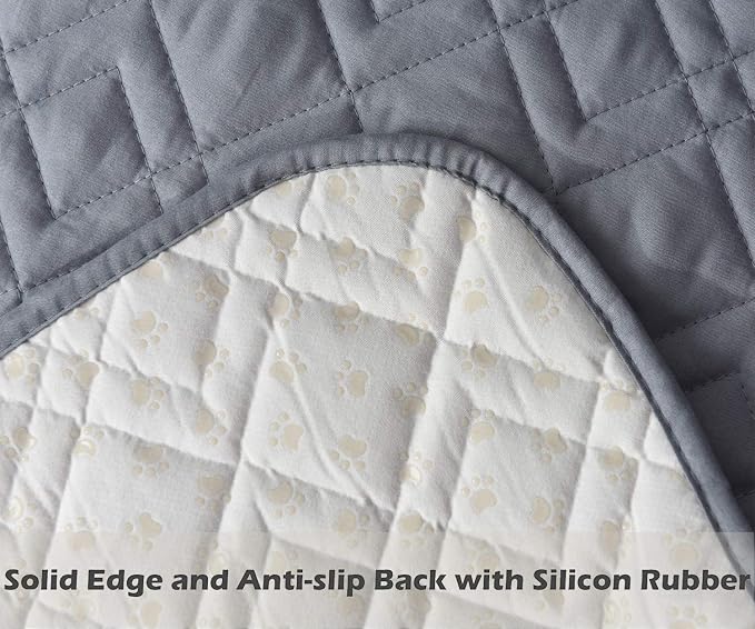 Ameritex Couch Sofa Slipcover 100% Waterproof Nonslip Quilted Furniture Protector Slipcover for Dogs, Children, Pets Sofa Slipcover Machine Washable (Light Grey, 68")