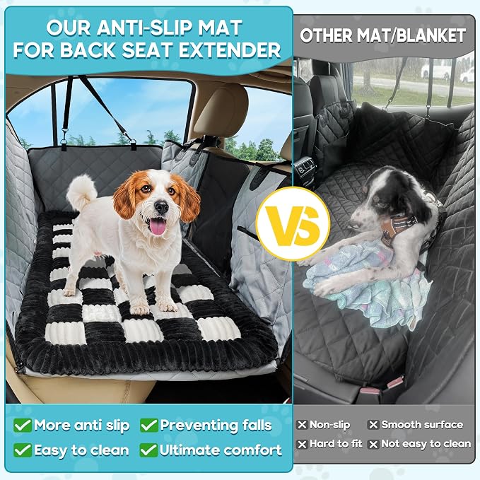 Loiion Dog Car Bed Mat Non-Slip Backseat Extender Dog Bed 56" x28.7" | Travel Bed for Dogs，Chew-Resistant, Easy Clean & Scratch-Proof, Comfort Design, Fits Trucks/Sedans/SUVs