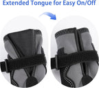 Breathable Dog Boots, Paw Protectors for Hot Pavement & Snow, Waterproof Dog Shoes for Rainy Days Keep Clean, Anti-Slip for Senior Dogs, Booties to Prevent Licking Paw & Protect Wounds, Black Size 1