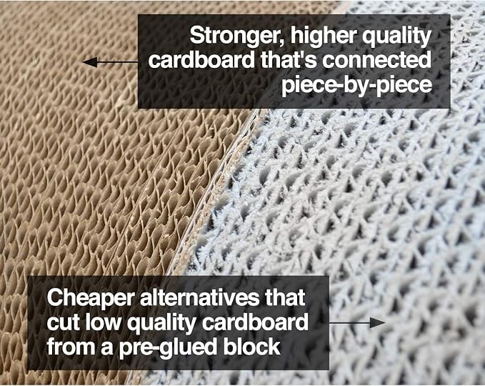 PetFusion 3-Sided Vertical Scratch Play & Perch Cat Scratching Post, 18" x 10.5" x 15.9", Multiple Angle Cat Scratching Pad; 6 Usable Sides, 100% Recyclable Cardboard Lounge