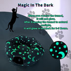 Cat Tunnel Bed for Indoor Cats with Washable Cushion Cat Cave Donut Tunnel with Fluffy Ball Big Round Tube Pet Playground Toys Soft Plush Peekaboo for Kitten, Cat, Puppy, Rabbit, Ferret（Moon Star）