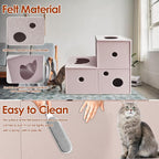 Homegroove Cat Tunnel for Indoor Cats, Felt Cat Play Tunnel, Beige, L-Shape | Felt cat tunnel, interactive peek holes, cat tunnel bed, hide & seek toy, DIY peekaboo cat toy for indoor play