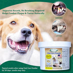 Dog or Cat Oral Care Powder – Tartar and Plaque Remover, Pet Dental Cleaning Powder for Oral Hygiene and Fresh Breath, Teeth Cleaner – 550 Servings, Medium Size - 77.96g