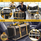 PAWZIDEA Expandable Pet Carrier Airline Approved, 18"×11"×11" Small Dog Carriers, Collapsible Top-Load Cat Carrier for 2 Cats Under Seat, Soft-Sided Puppy & Animal Travel Bag, ID Card, Up to 15lbs
