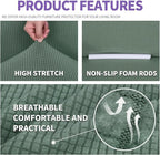 ZNSAYOTX Super Stretch Couch Cover Love Seat Sofa Covers for Living Room Dogs Pet Friendly Furniture Protector Spandex Loveseat Slipcovers with Anti Slip Foam Sticks (Pea Green, Loveseat)