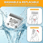 4 Pack Pet Grooming Clipper Blades with Ceramic Cutters, Sizes 10, 7FC, 5FC & 4FC, Silver, Compatible with Andis, Oster A5, Wahl KM10 A5 Style Dog Clippers