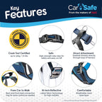 CarSafe Crash Tested Dog Safety Harness - Crash Tested to 32Kg/70lbs, Safely Secure Dog in the Car, Comfortable and Padded Design. for Toy, Small, Medium and Large Dogs (Size Medium)