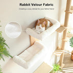 FUKUMARU Cat Wall Shelves, 2 Platform with Soft Cushion Perch | Floating Shelf Kitten Furniture, Solid Rubber Wood Cats Perch For 16 Inch Drywall, Suitable for Climb, Play, Nap