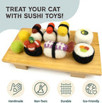 Woolbuddy Wool Cat Toys (Sushi 9 PCS) for Indoor Cats & Kittens Catnip-Free | 100% Pure Wool Felt Interactive Cat Toys, Catnip-Free for Bored Cats, Teething Kittens, Redirect Cat's Destructive Energy