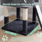 Cat Tree, 61" Tall Cat Tower, Diamond-Shaped Cat Cave VCT001G | Cat Condo with Wide Top Perch & Basket, Sturdy Scratching Post, Interactive Toy for Large Indoor Cats, Smoky Gray