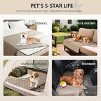 gogobunny 3X Stronger Waterproof Pet Blanket, Scratch Proof Furniture Protector for Dogs Cats, Reversible Cover 30x80 Inch, Dark Beige
