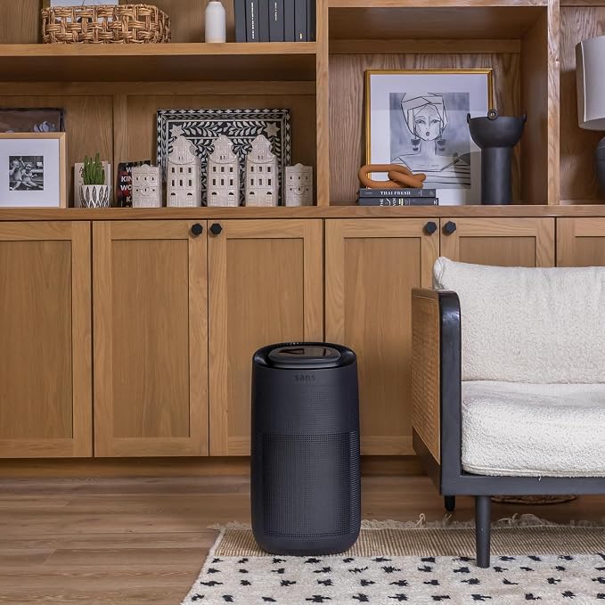 Sans True HEPA Air Purifier for Extra Large Rooms (1,854 sq ft) | UV-C Light Layer & Carbon Odor Absorption | Quiet 25dB Auto-Mode, Captures Smoke, Dust & Allergens